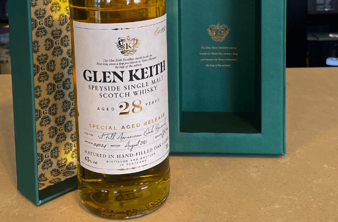 GLEN KEITH 28YO SPECIAL AGED RELEASE WHISKY SINGLE MALT 0,7L ETYKIETA